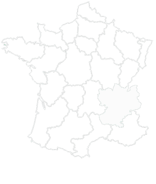 Carte de la France avec le département de l'isère entouré